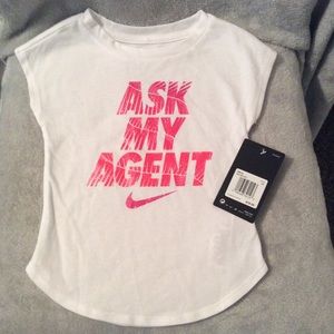 Girls 2T Nike NWT “Ask my agent” Tee